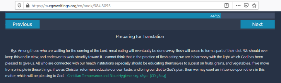 Egw Preparing For Translation Give Up Flesh Meat